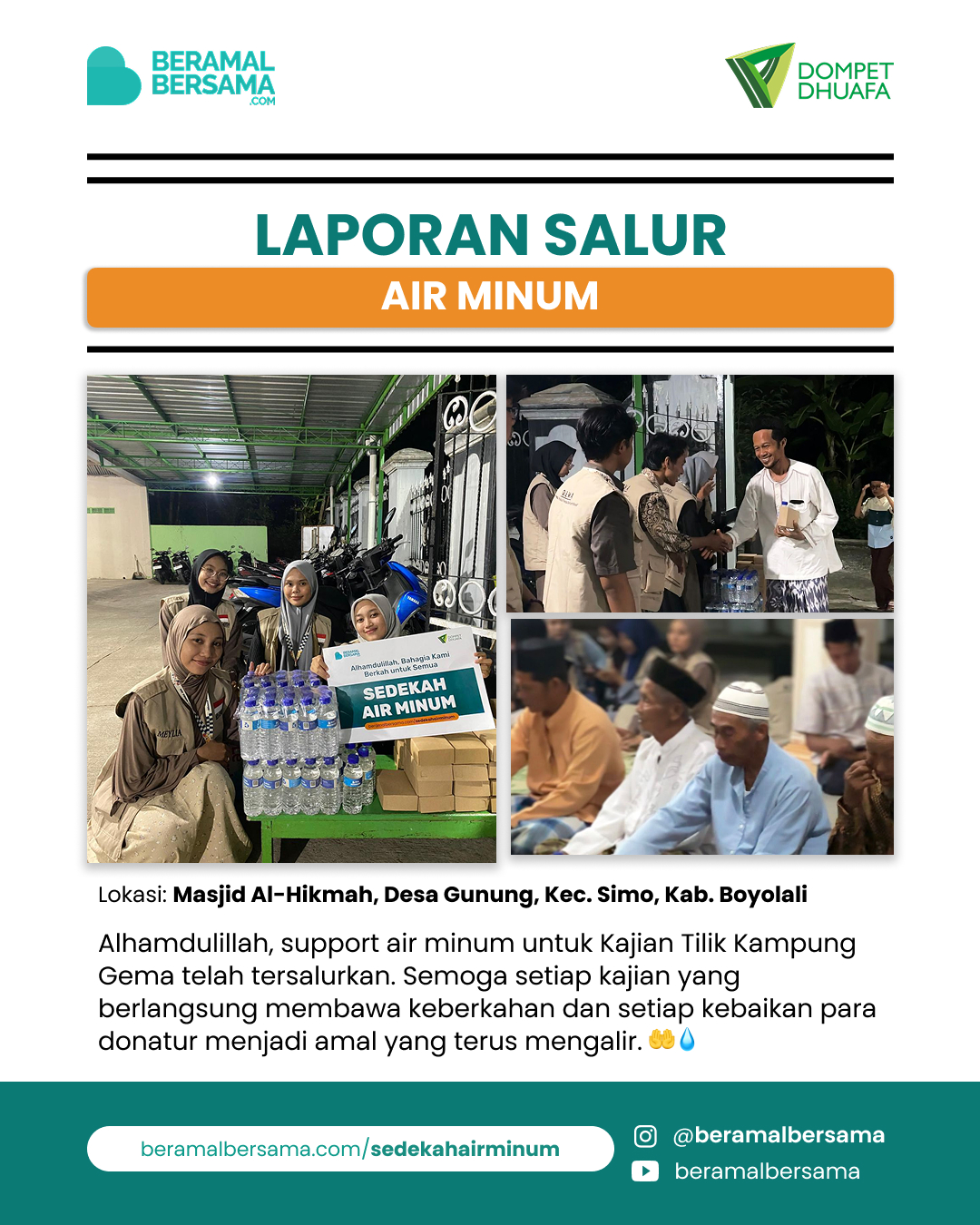 Supprot Air Minum untuk Kajian Tilik Kampung Komunitas GEMA