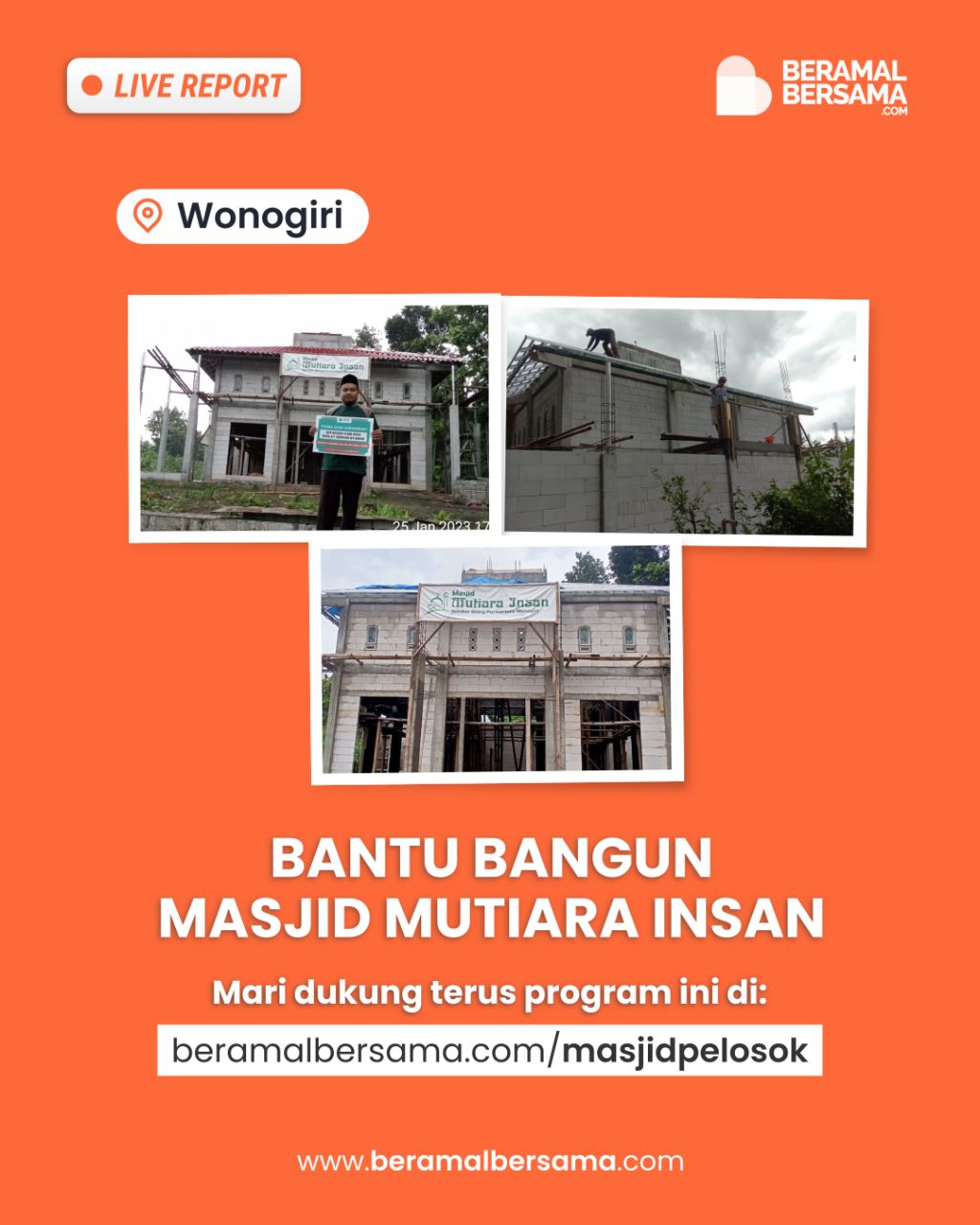 Teruskan Pembangunan Masjid Mutiara Insan Wonogiri