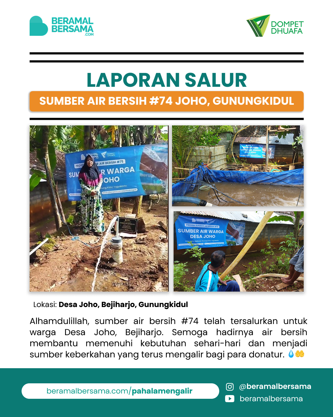 Penyaluran Sumber Air #74 Bersih Desa Joho, Bejiharjo, Gunungkidul