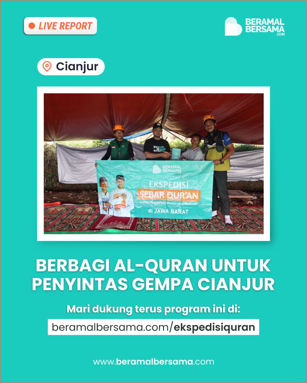 Al-Quran untuk Santri di Masjid Darurat Cianjur