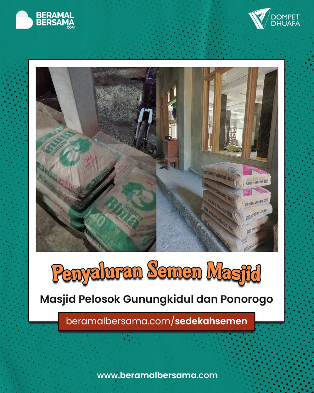 Berbagi Semen untuk Masjid Daerah