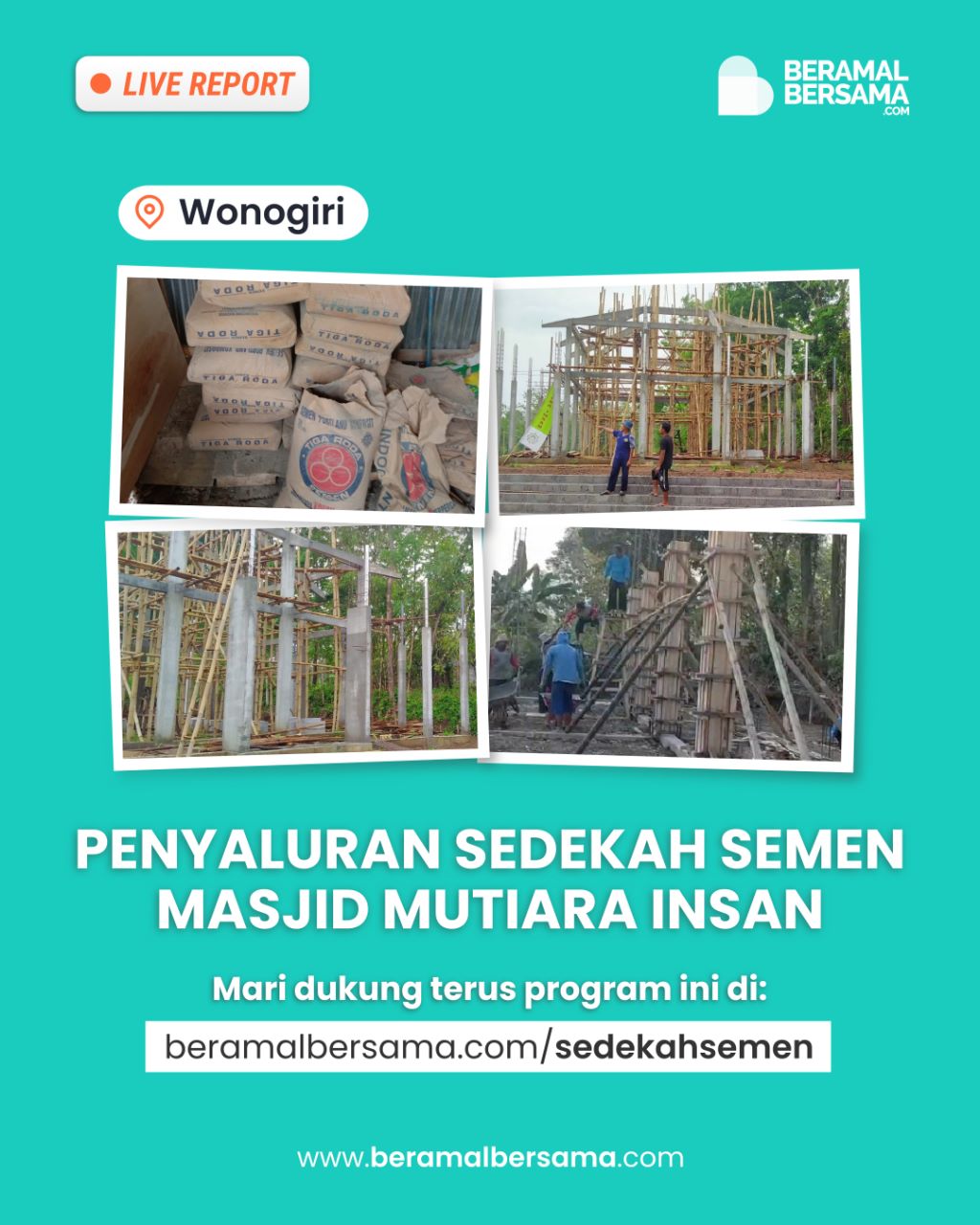 Dukung Pembangunan Masjid Mutiara Insan dengan Semen Terbaik