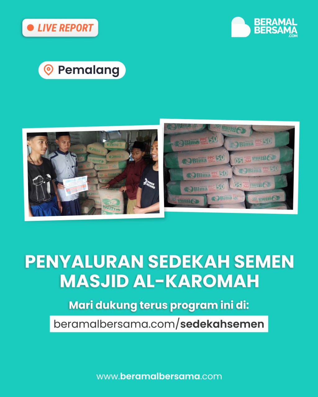 Dukung Pembangunan Mushola Ponpes Al-Karomah dengan Semen Terbaik