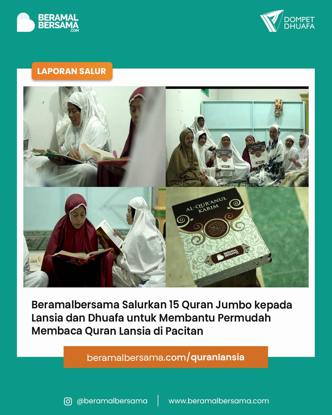 Hadiahkan Quran Jumbo untuk Lansia Pacitan