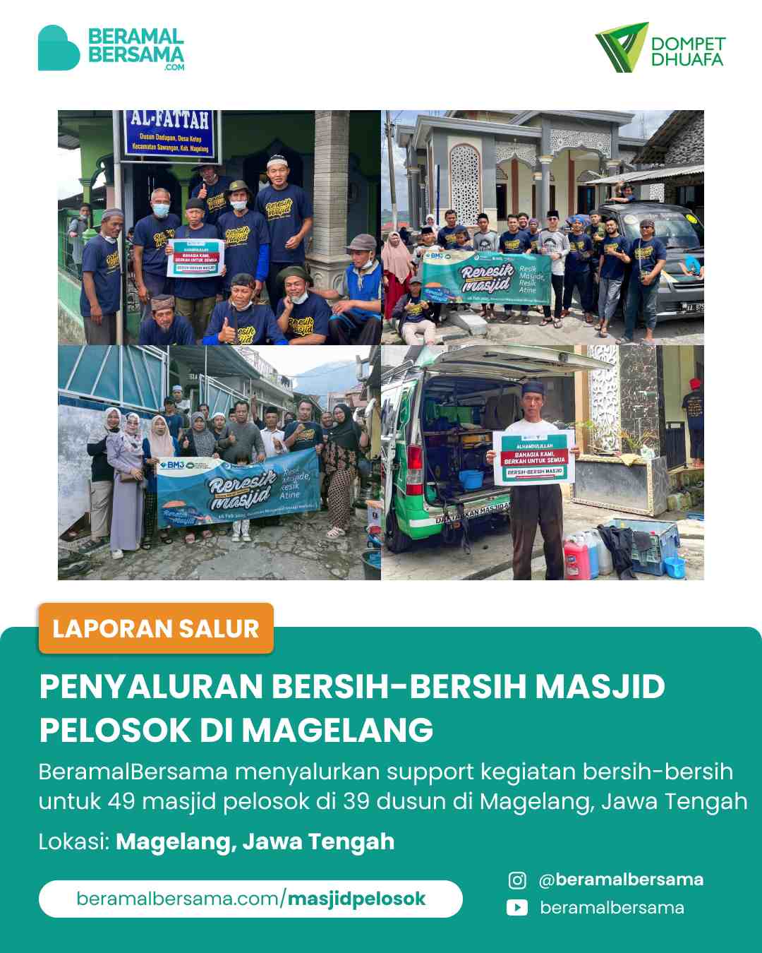 Penyaluran Bersih  Masjid Lereng Merapi Merbabu