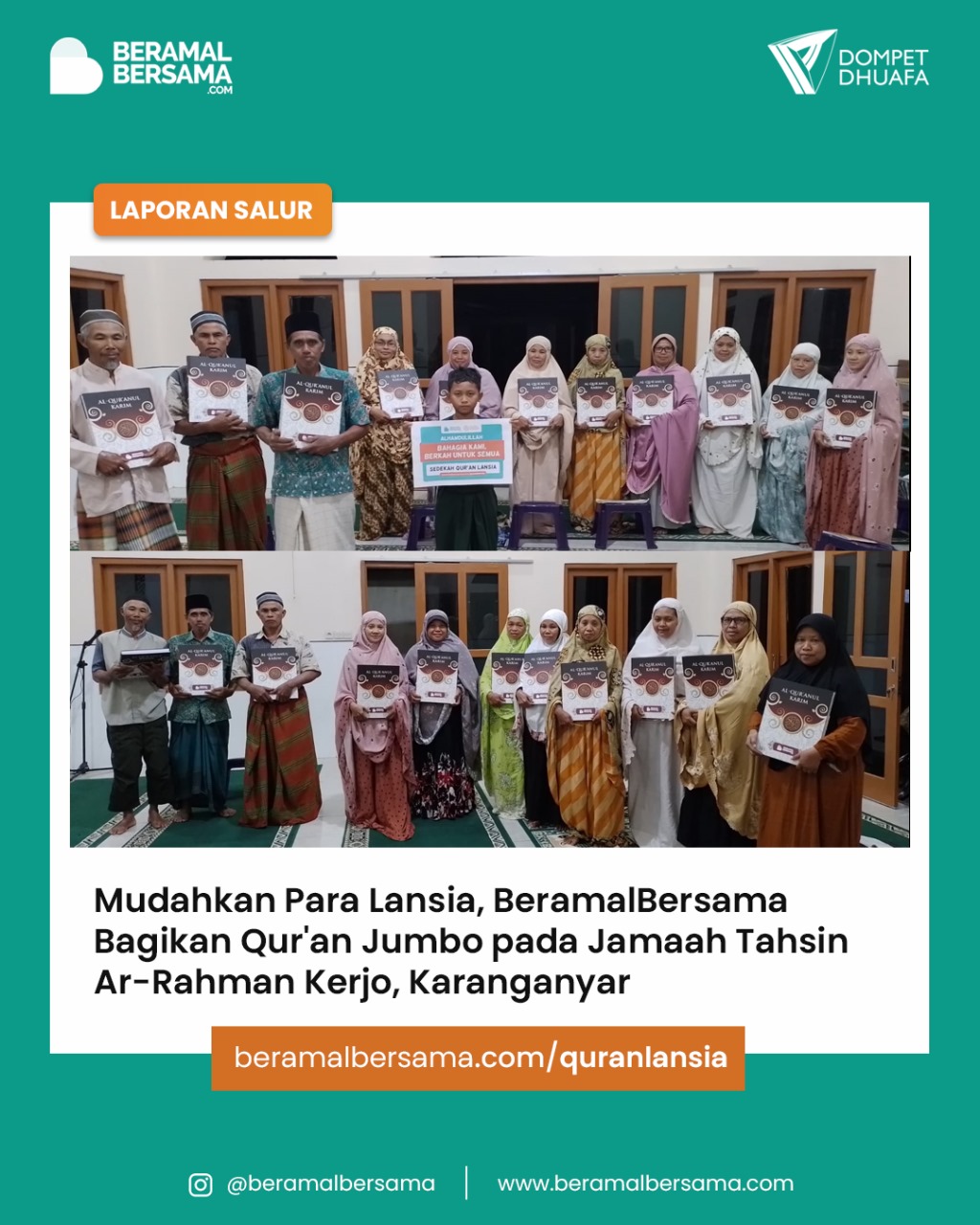Quran Lansia untuk Jamaah Tahsin Ar-Rahman Karanganyar