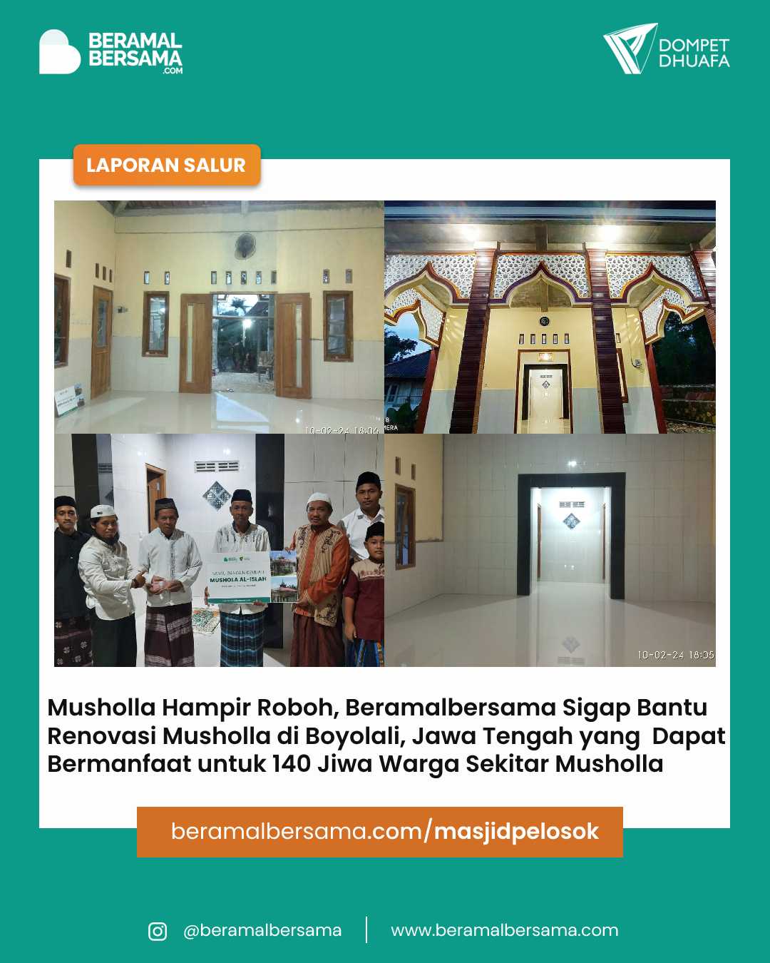 Salur Bantu Bangun Renovasi Mushola Al-Islah