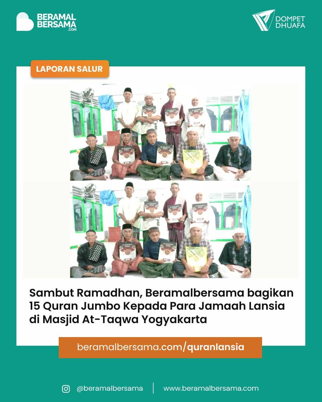 Salur Berbagi Quran Lansia Masjid At-Taqwa Yogyakarta