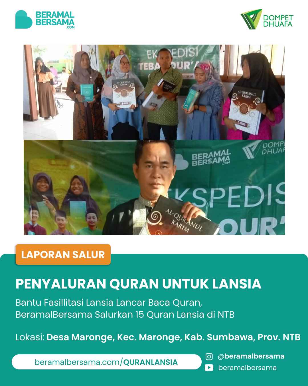 Salur Berbagi Quran Lansia Mushola Miftahul Huda NTB