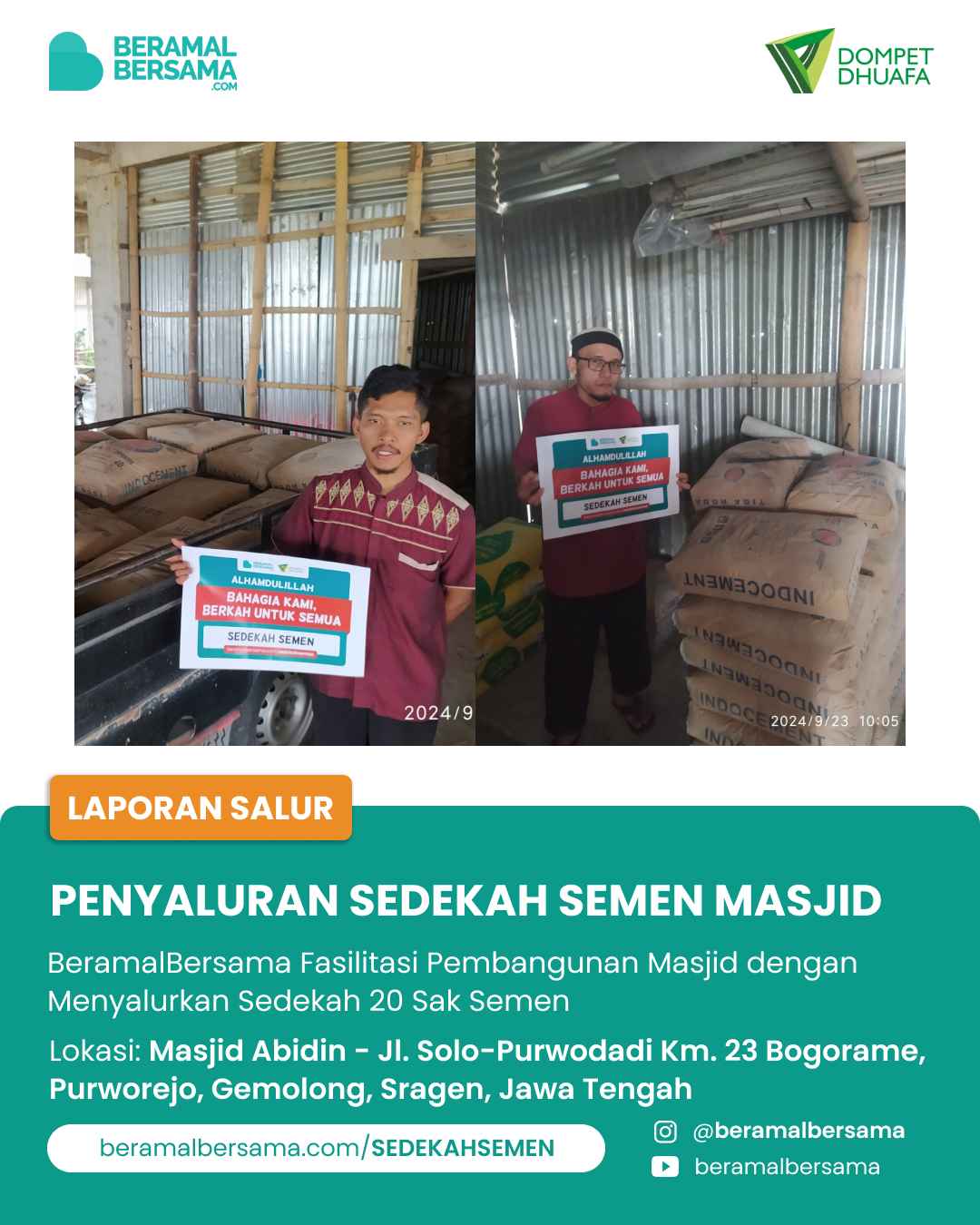 Semen untuk Masjid Abidin