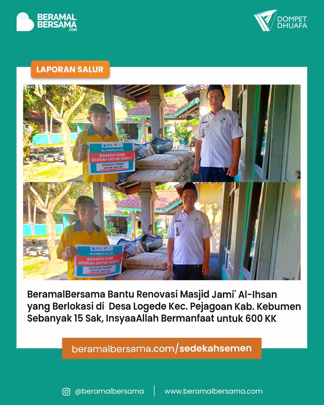 Semen Untuk untuk Masjid Al-Ihsan Kebumen